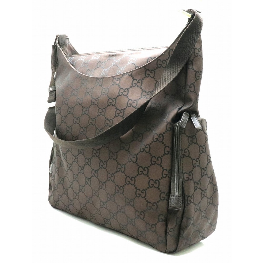 Gucci Nylon Nylon Brown Gg Bag Leather Shoulder